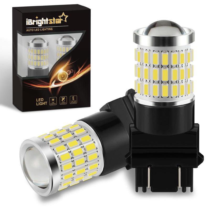 iBrightstar مصباح LED أبيض iBrightstar 3157، مصابيح إضاءة عكسية 4157 3156 LED فائقة السطوع لمصابيح الفرامل الخلفية ومصابيح الإضاءة الاحتياطية ومصابيح إشارة الانعطاف، عبوة 2 - Image 1